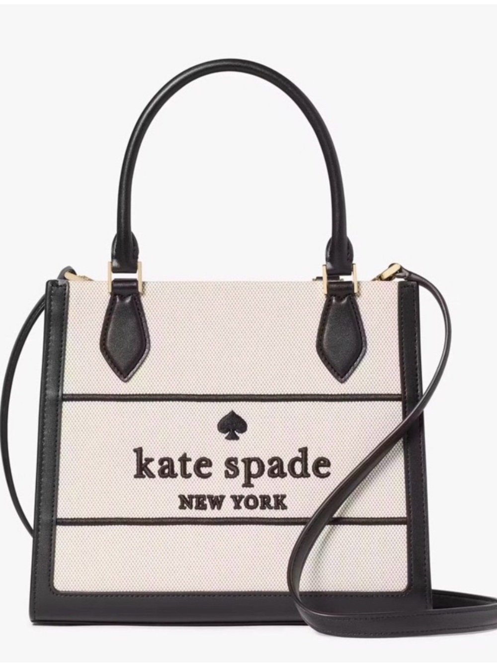 NWT Kate Spade Ellie Small Tote Canvas Black Multi Logo Satchel KK098